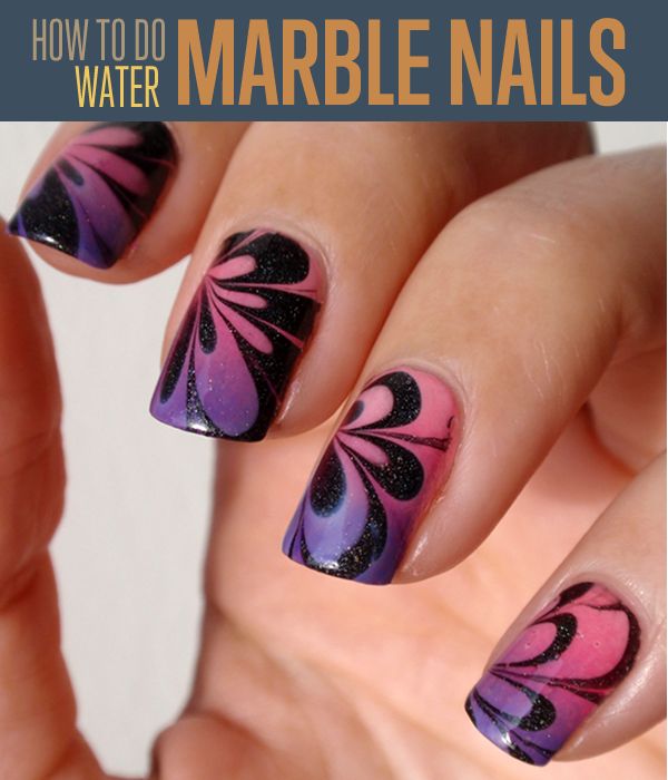 Water Marbling Nail-Art designs tutorial with steps for Christmas holidays (4)