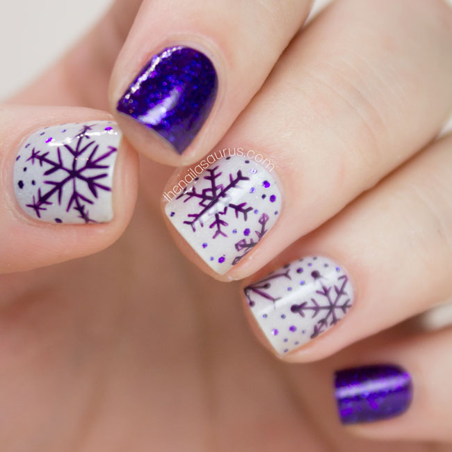 purple-snowflakes-top-5-easiest-amazing-winter-christmas-holidays-nail-art-designs-2