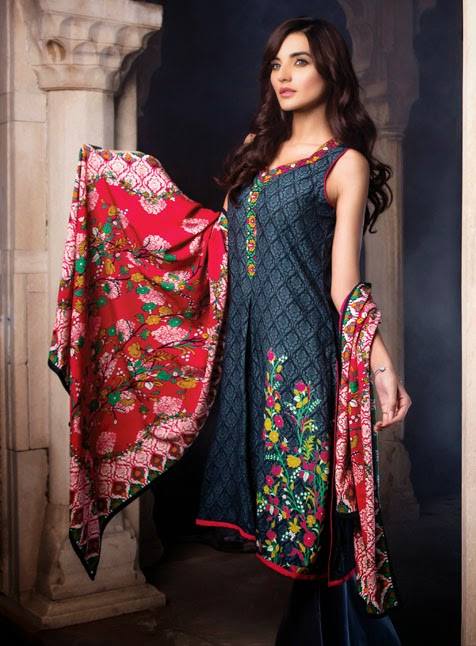 AlKaram Studio Trendy Winter Dresses Glamorous Fall Collection for Women 2014-2015 (18)