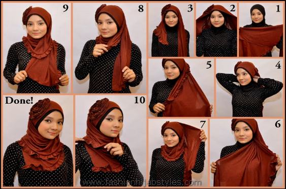 Latest Hijab Style DesignTrends & Tutorial For Girls 2015-2016 with Pictures (28)