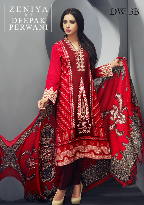 Zeniya By Deepak Perwani Latest Winter Shawl dresses Collection for Women 2014-2015 (18)