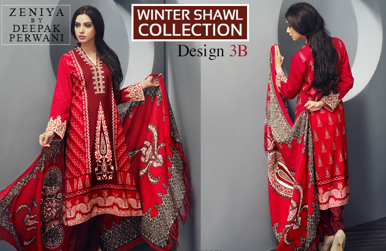 Zeniya By Deepak Perwani Latest Winter Shawl dresses Collection for Women 2014-2015 (6)