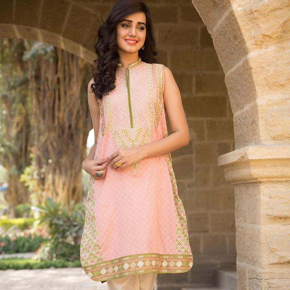 Summer lawn kurti trends collection 2015-2016 (11)