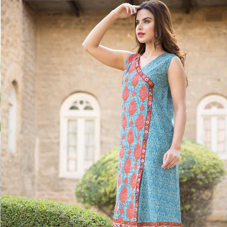 Summer lawn kurti trends collection 2015-2016 (12)