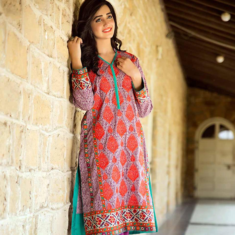 Summer lawn kurti trends collection 2015-2016 (18)