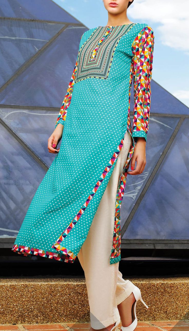 Summer lawn kurti trends collection 2015-2016 (24)