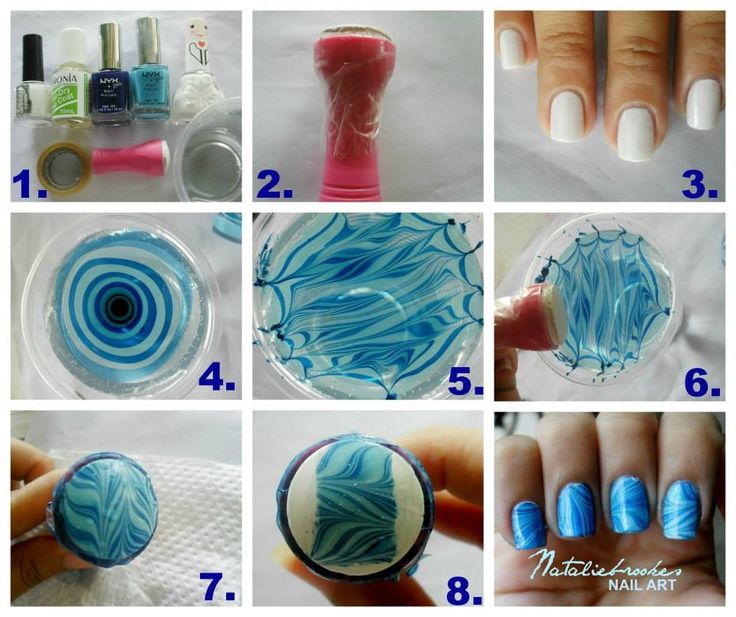 Water Marbling Nail-Art designs tutorial with steps for Christmas holidays (8)