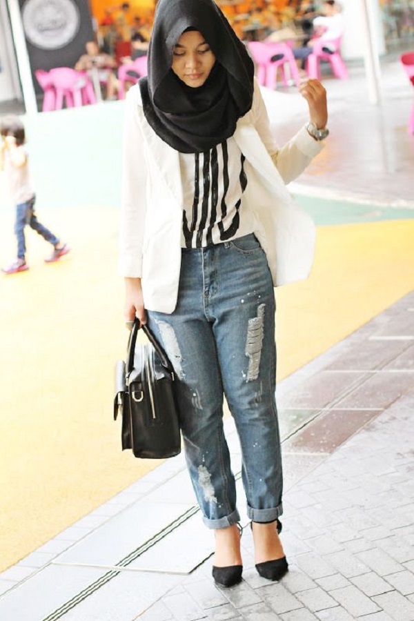 Latest Women Casual Hijab Styles With Jeans Trends 2019