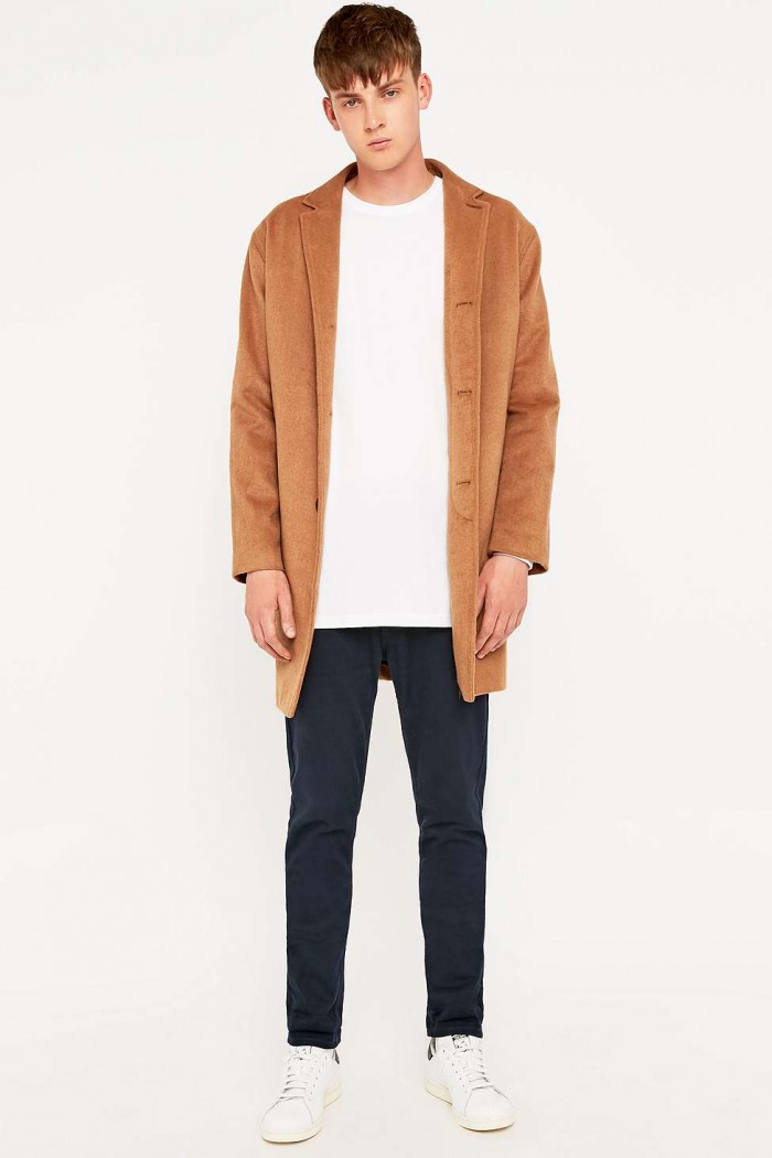 Shore Leave by Urban Outfitters Lucifer Classic Camel Overcoat