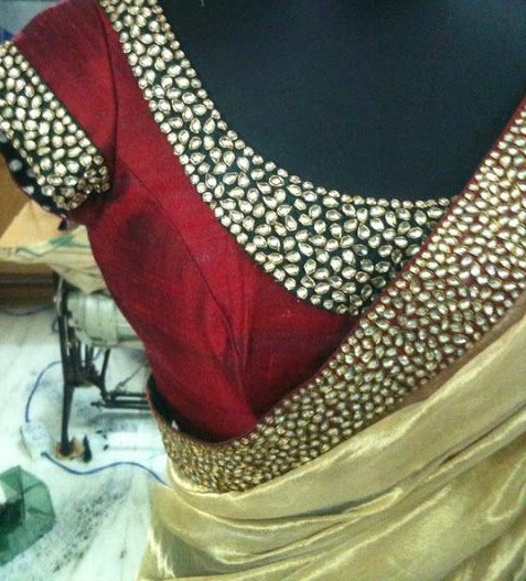 Popular Fancy Embroidered Saree Blouses Styles & Designs