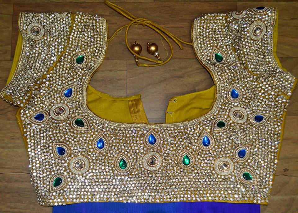 Stonework Embroidered Sarees (8)