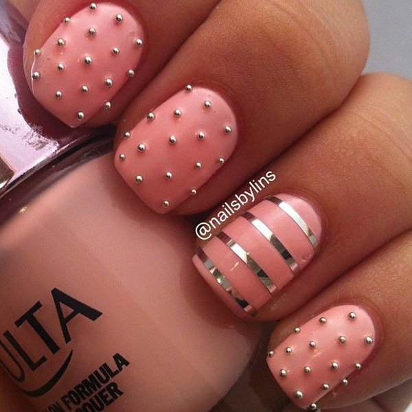 pink-metallic-nails-top-5-easiest-amazing-winter-christmas-holidays-nail-art-designs