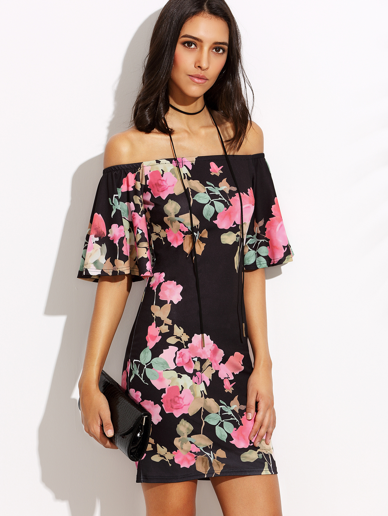 shein floral mini dress