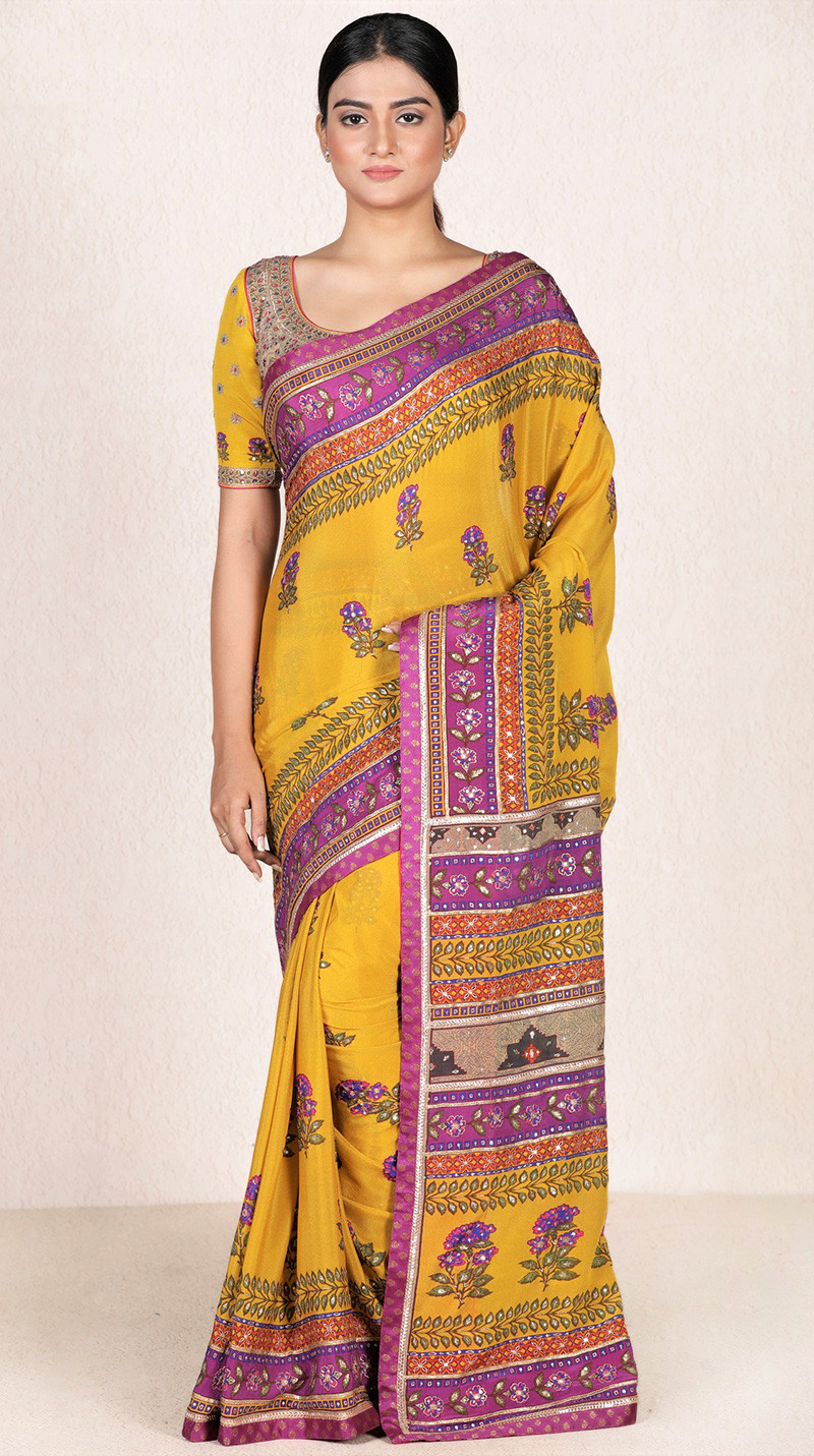 Latest Printed Embroidered Indian Sarees Designs