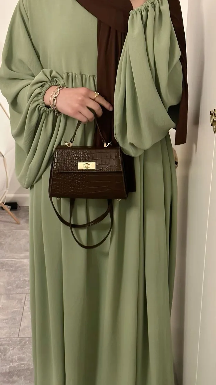 green color trendy abaya